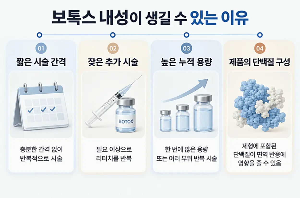 미간보톡스 내성이 생길 수 있는 네 가지 원인