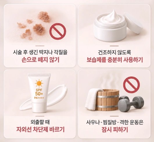 피부 흉터 레이저 시술 후 회복을 위한 관리 방법
