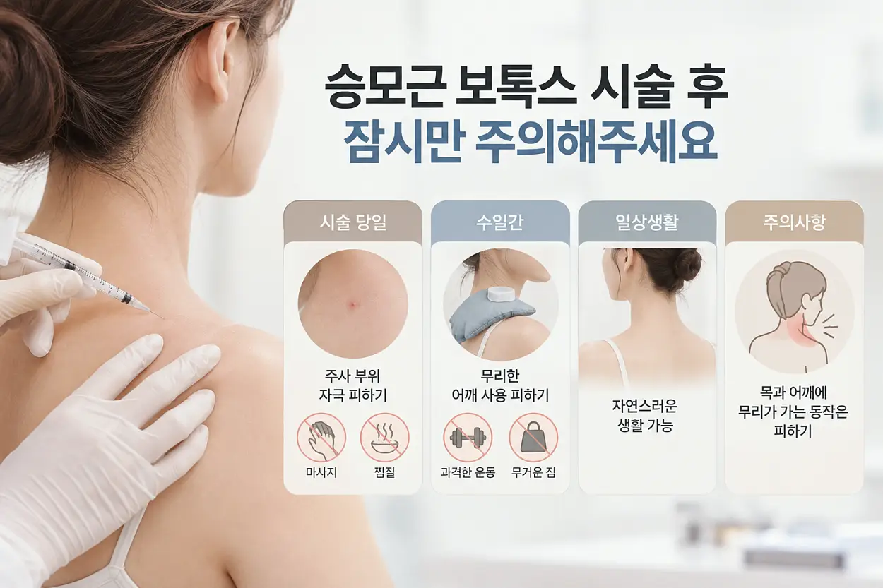 승모근 보톡스 거북목 - 시술 전후 확인해야 할 요소