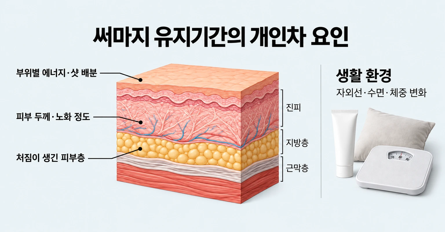 피부 두께·처짐 깊이·시술 설계·생활 환경에 따른 써마지 유지기간 차이