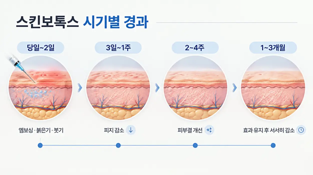 스킨보톡스 시기별 경과를 나타내는 이미지