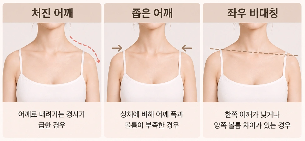 처진 어깨·좁은 어깨·좌우 비대칭으로 구분하는 어깨 체형 유형