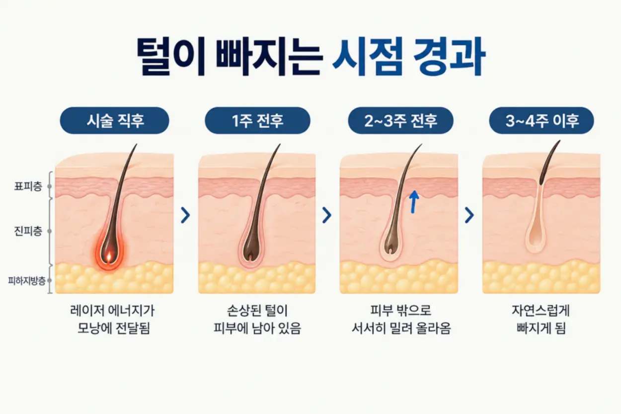 브라질리언 레이저 제모 후 털이 빠지는 시기