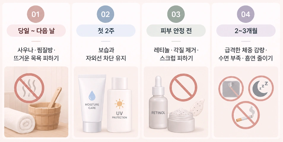 덴서티 리프팅 시술 후 시기별 관리 방법