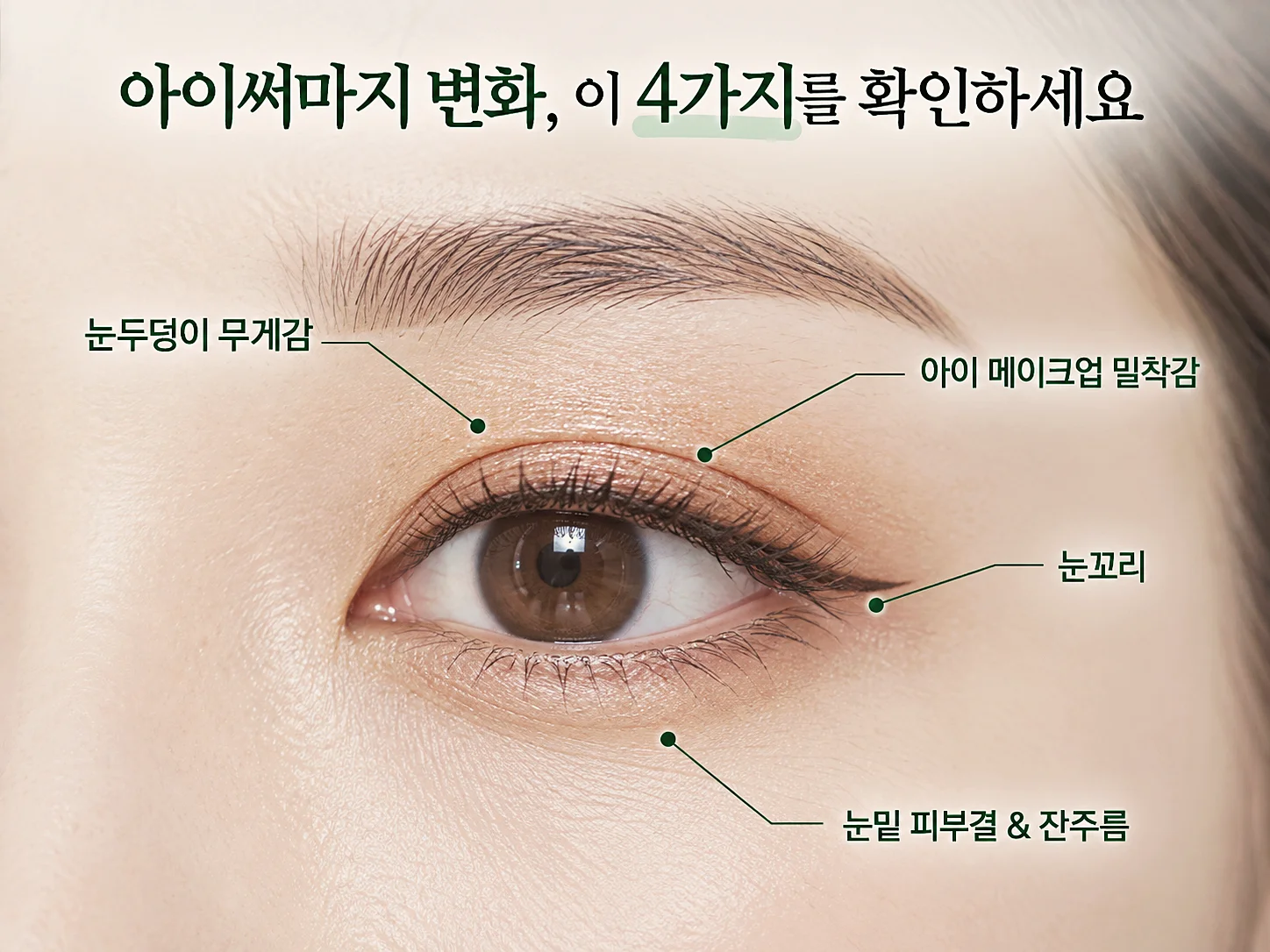 아이써마지 후 확인해볼 눈가 부위 - 눈두덩 눈밑 눈꼬리 메이크업 밀착감
