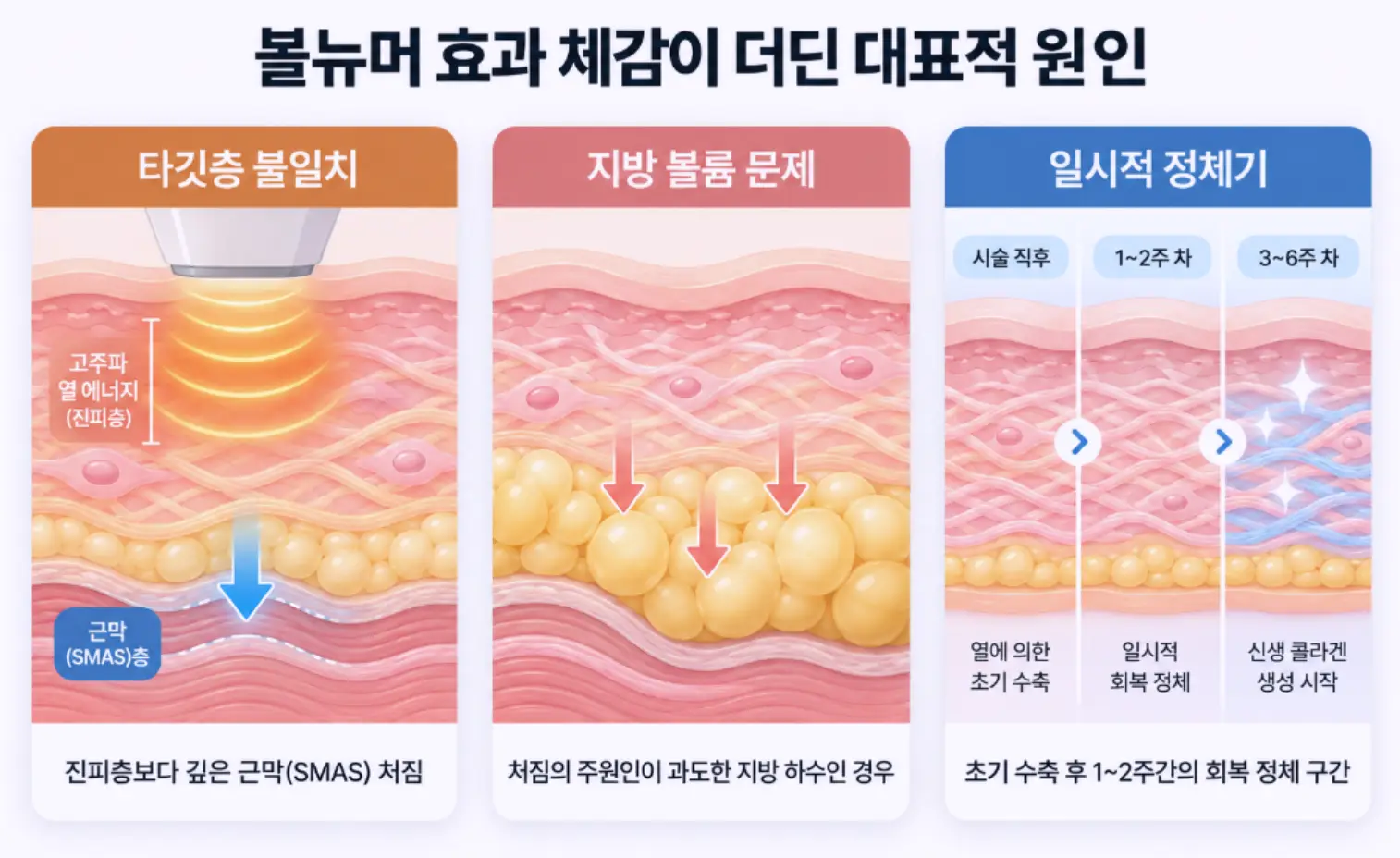 볼뉴머 효과 체감이 더딘 3가지 원인-타깃층·지방량·정체기 비교