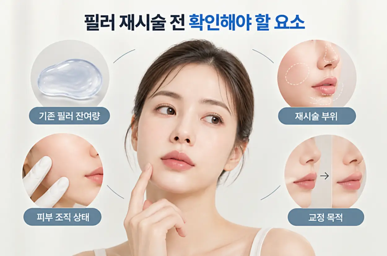 필러를 녹인 후 재시술이 가능한 시점을 확인하기 위해 봐야할 요소 정리