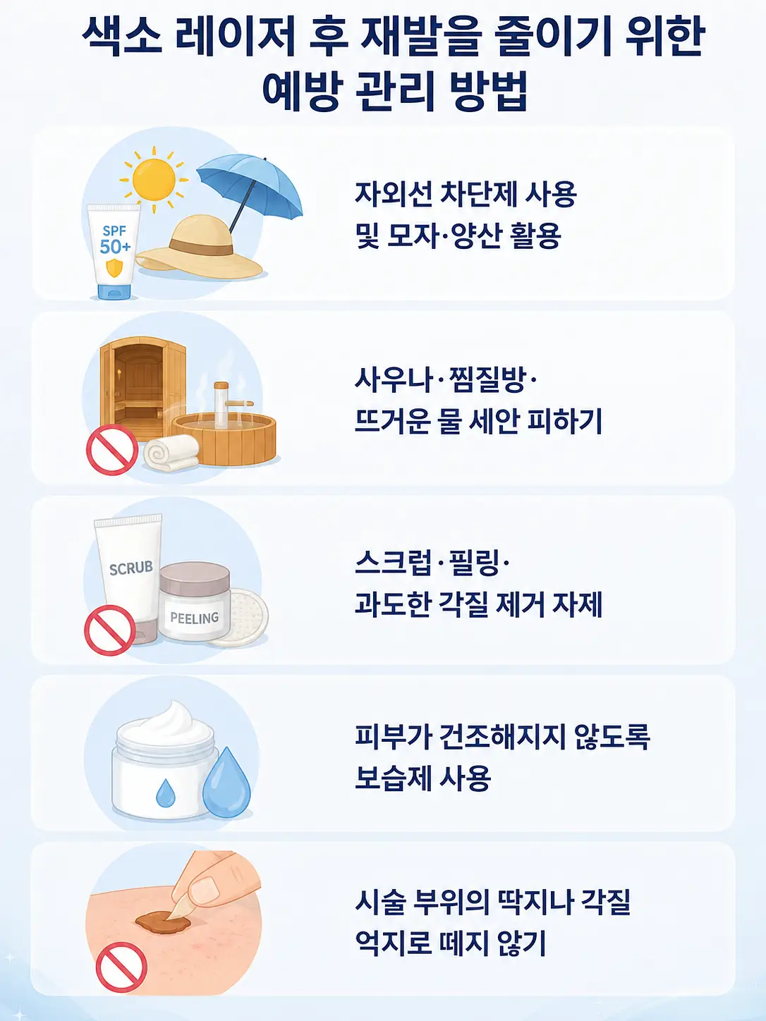 색소 레이저 시술 후 재발을 줄이기 위한 예방 관리 방법