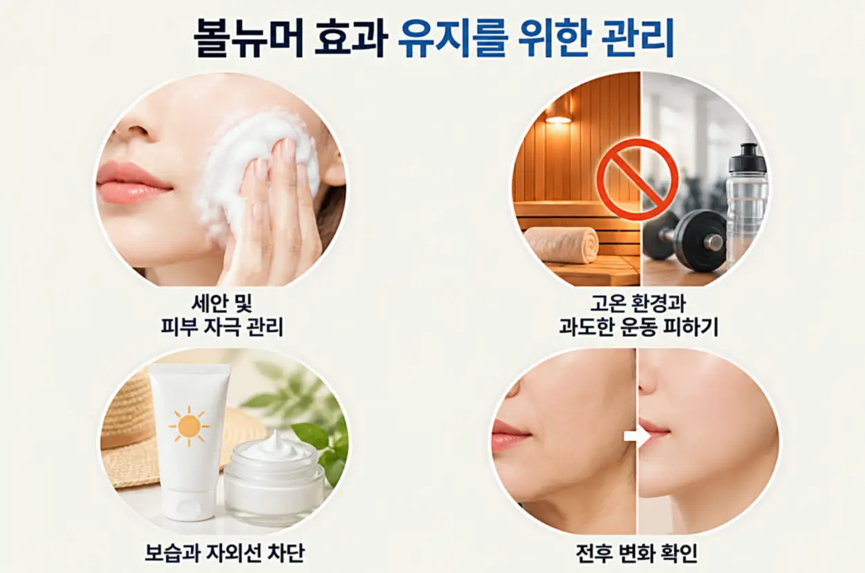 볼뉴머 전후 변화를 지켜보는 동안 관리 방법 5가지 정리
