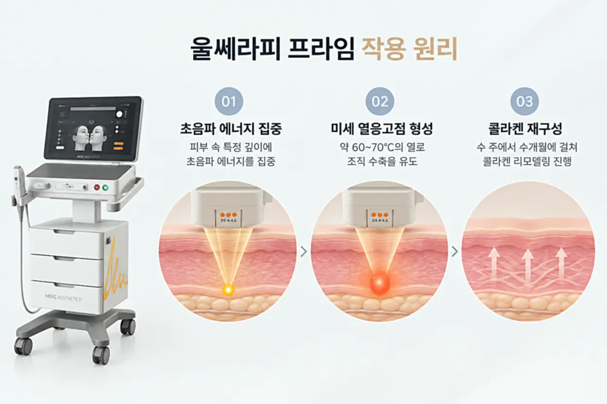 울쎄라피 프라임 시술 원리를 나타내는 이미지