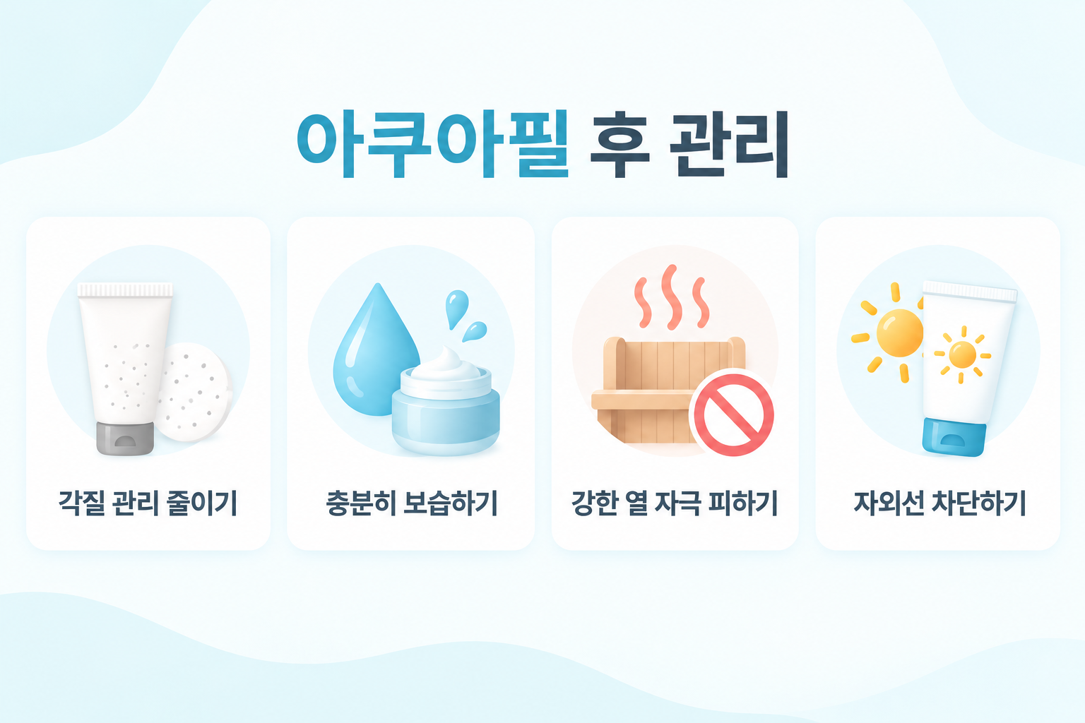 아쿠아필 후 각질 관리 줄이기, 보습, 열 자극 피하기, 자외선 차단 방법