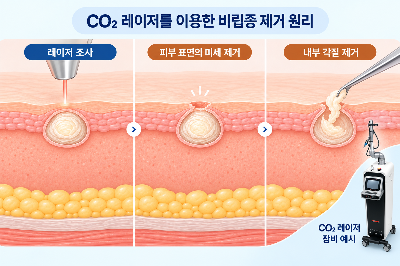 CO₂ 레이저를 이용한 비립종 제거 원리