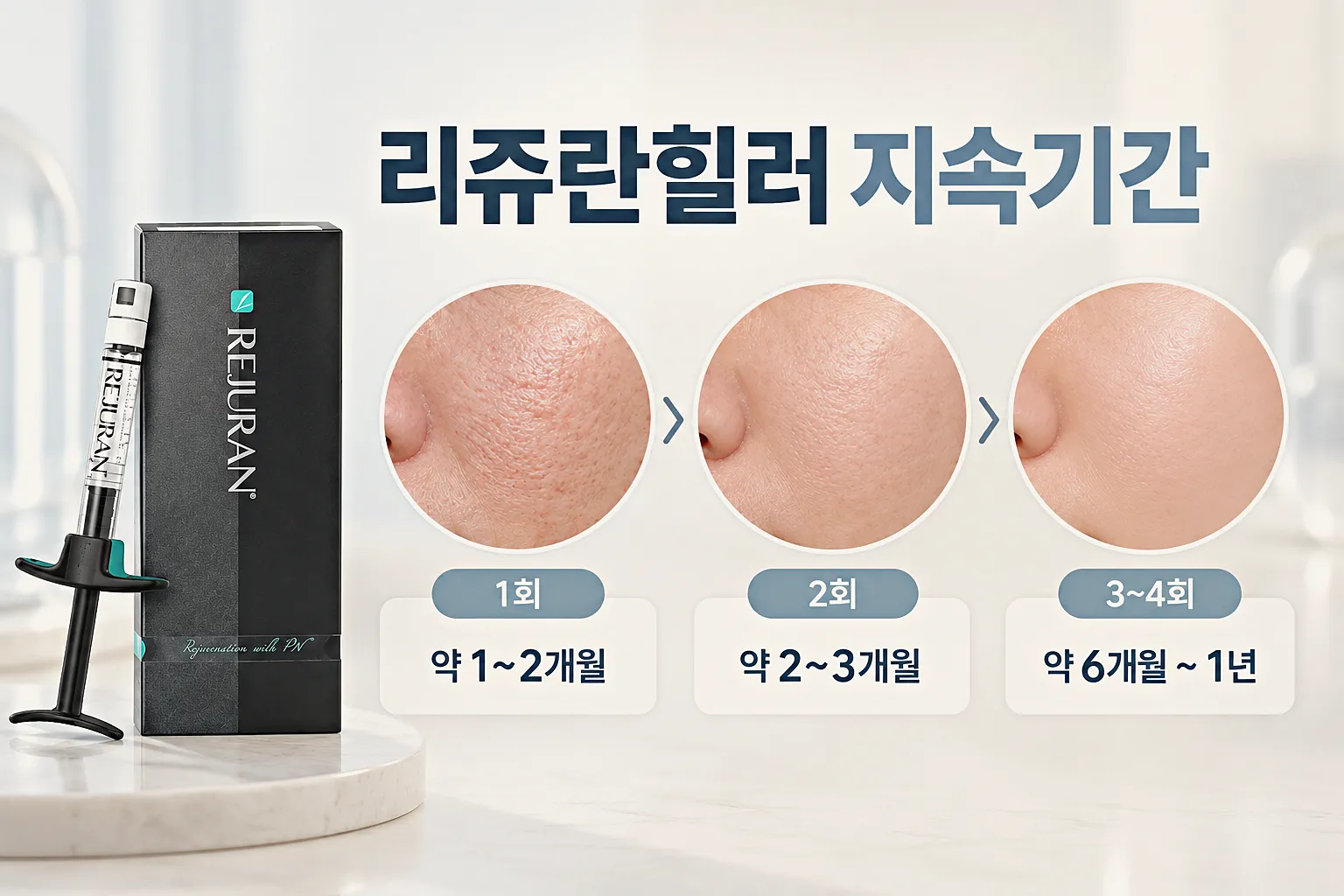 리쥬란힐러 회차별 지속기간 비교 - 1회 2회 3회 4회