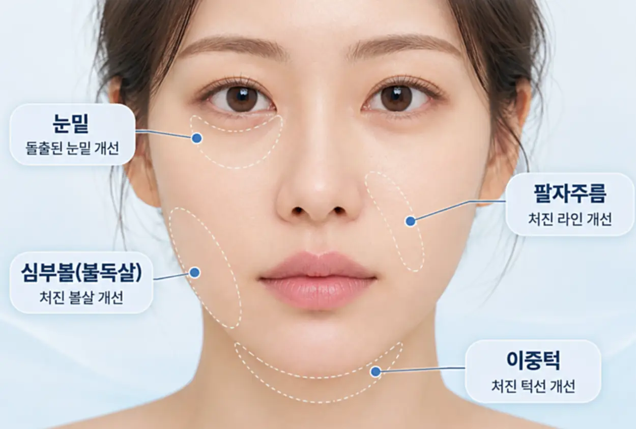 벨루티 리프팅 눈밑 외 팔자주름, 심부볼, 이중턱 얼굴라인 부위 가능