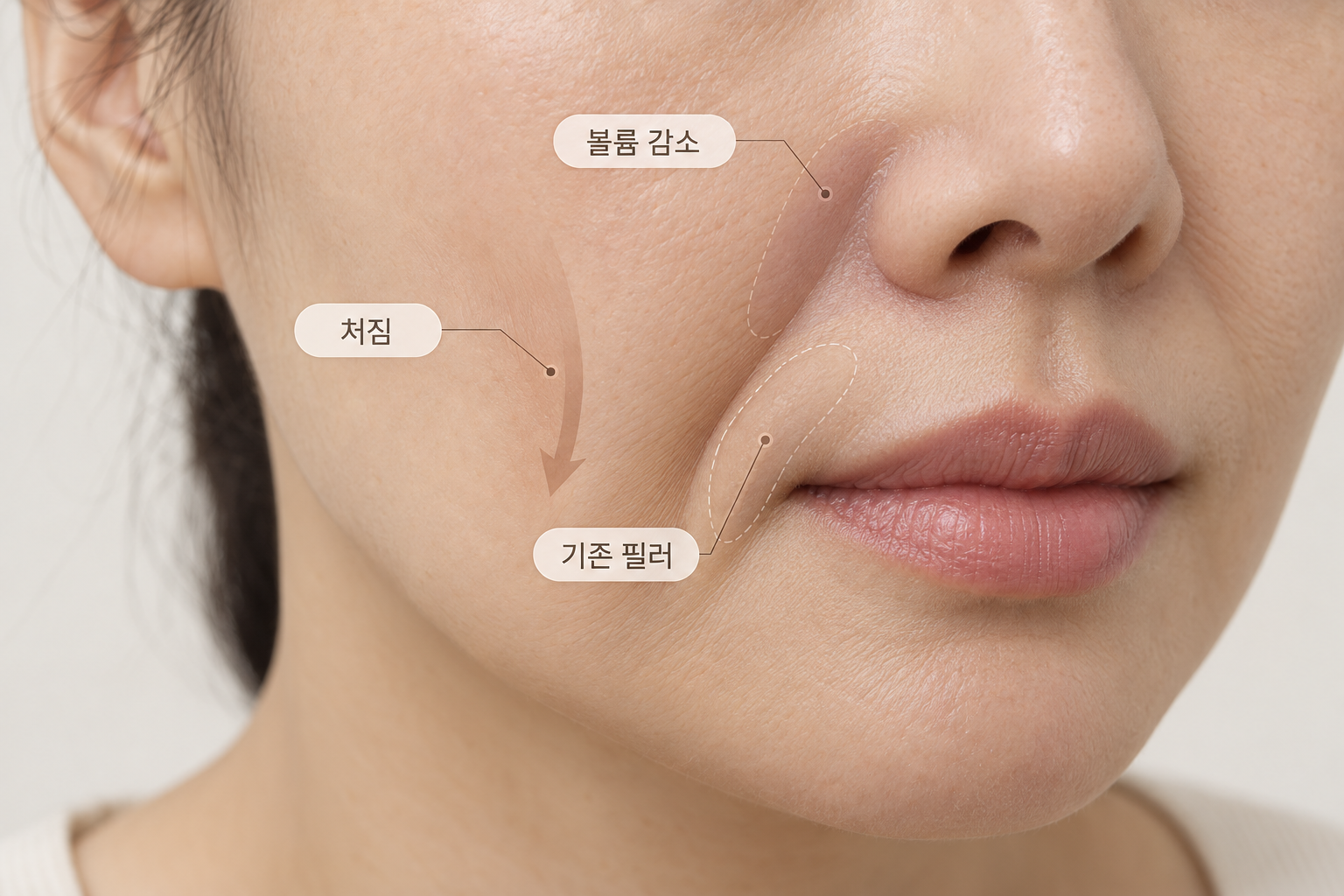 팔자 주름 필러 전 확인하는 처짐 볼륨 감소 기존 필러