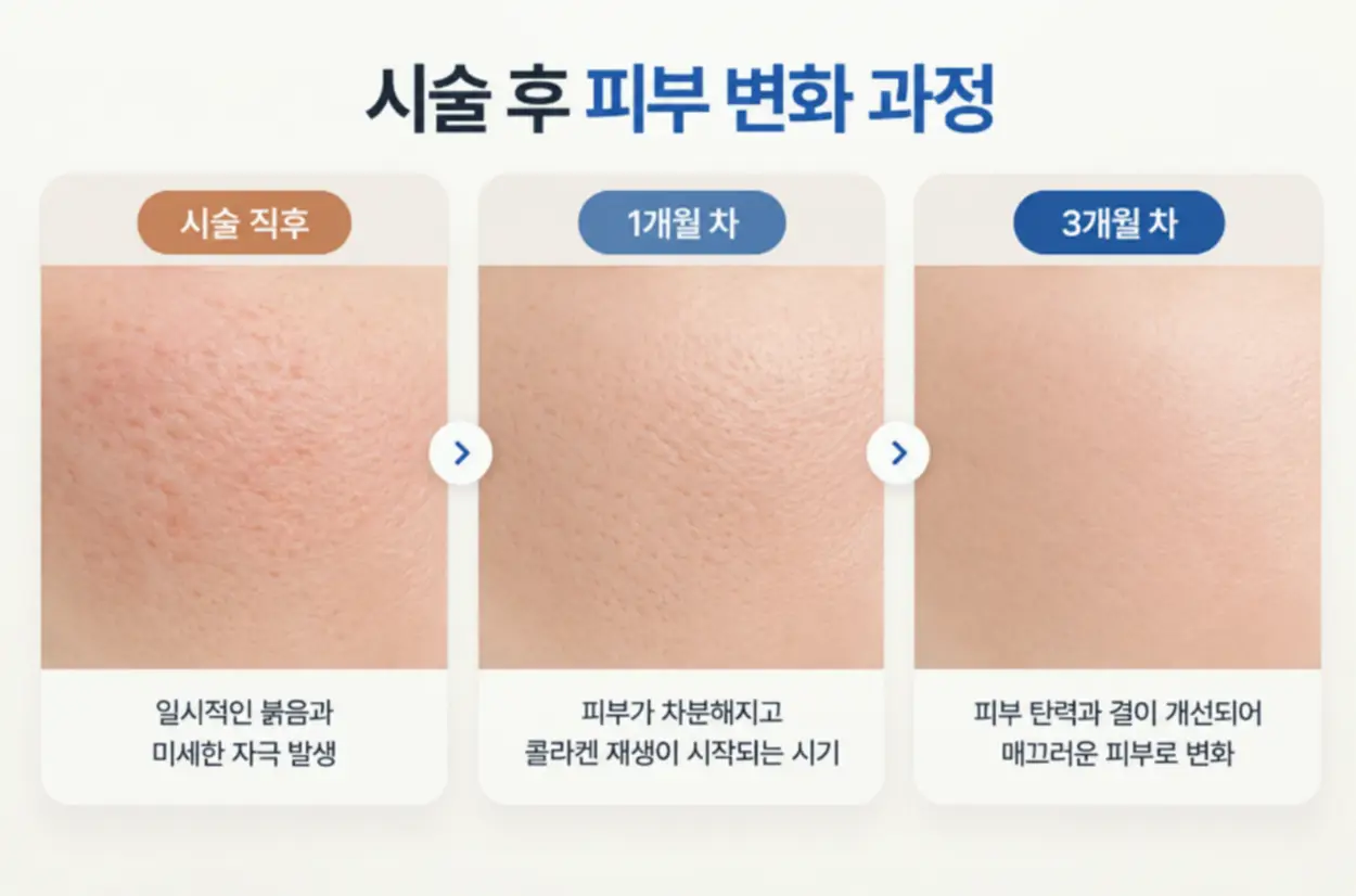아이써마지 효과 시기별 진피 밀도 변화